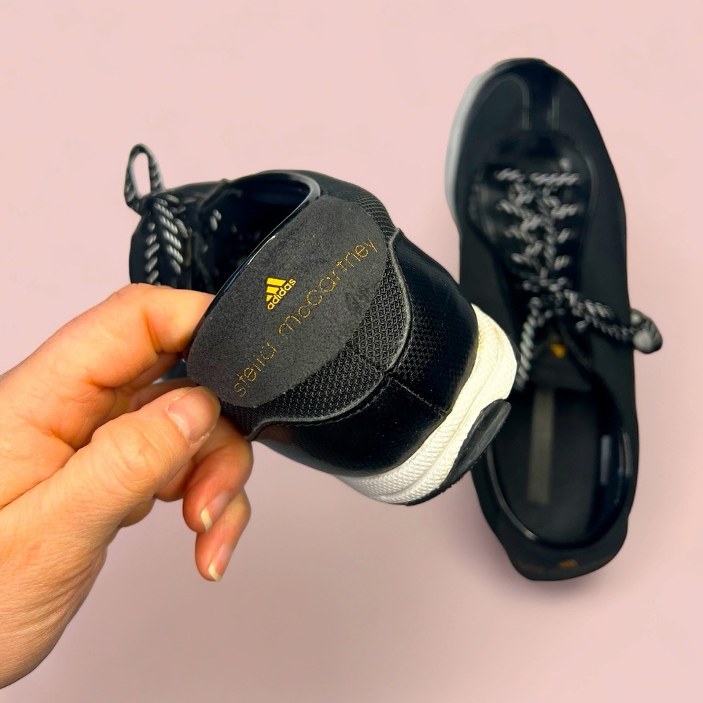 Stella McCartney X Adidas Black Mesh Lace Up Sneakers